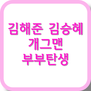 김해준 김승혜개그맨부부탄생